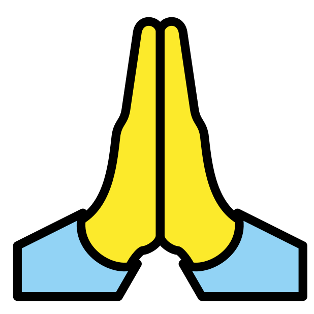 아자스를 상징하는 감사 제스처 이미지(OpenMoji)