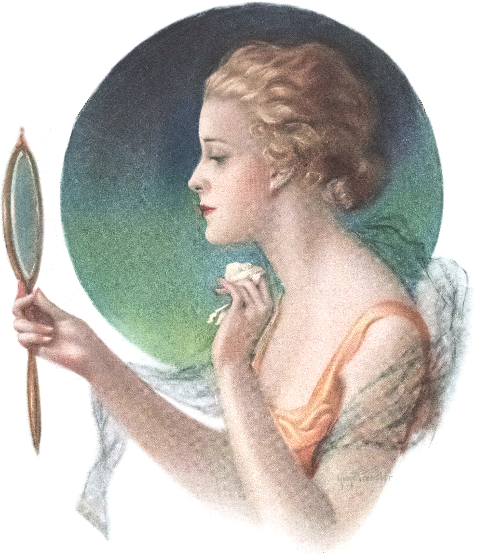 거울을 들고 있는 인물의 초상화