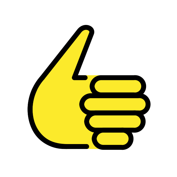 좋댓공의 핵심인 좋아요 반응을 상징하는 엄지 아이콘(OpenMoji)